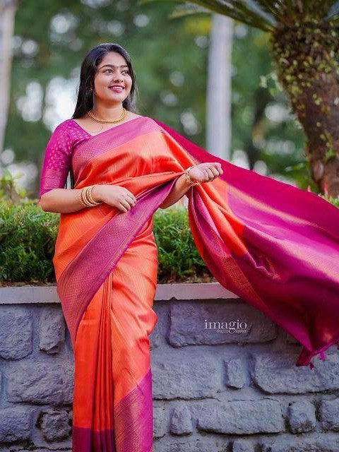 Semi Silk Kanjeevaram Elegant Design Saree