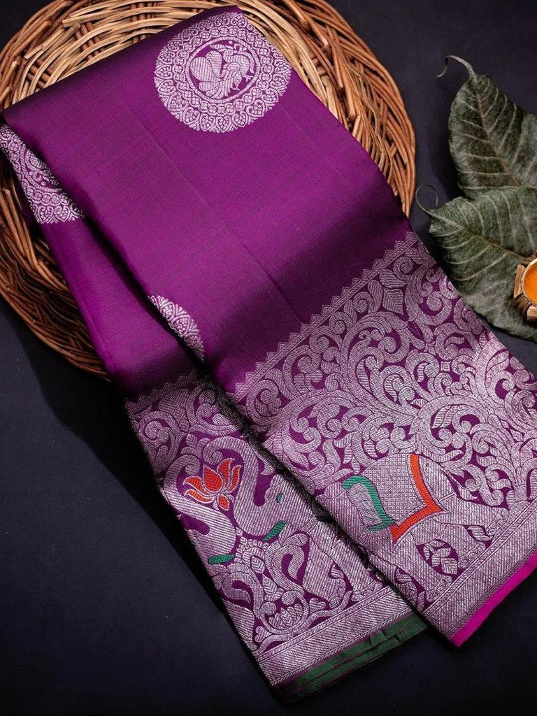 Semi Silk Kanjeevaram Elegant Design Saree