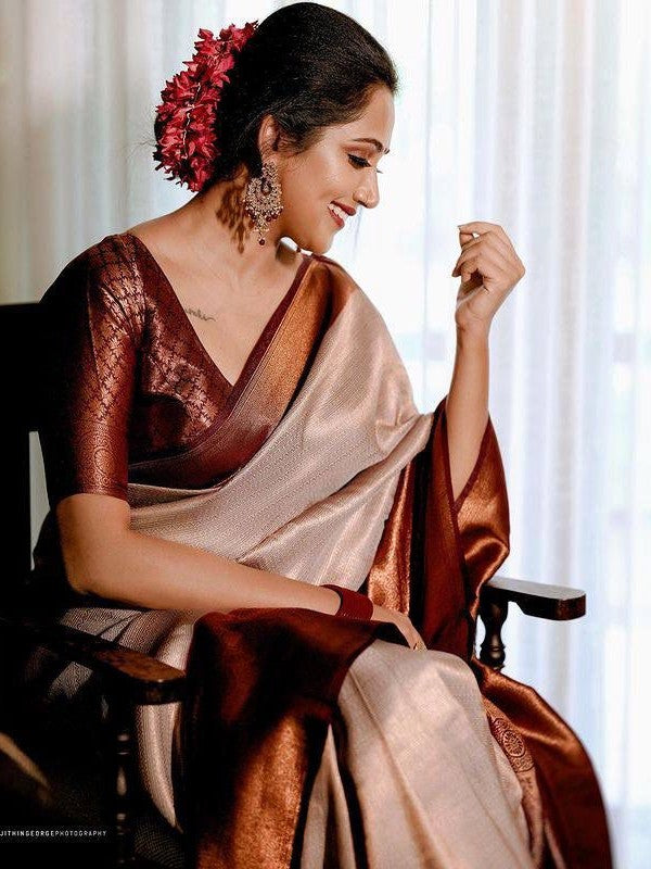 Semi Silk Kanjeevaram Elegant Design Saree