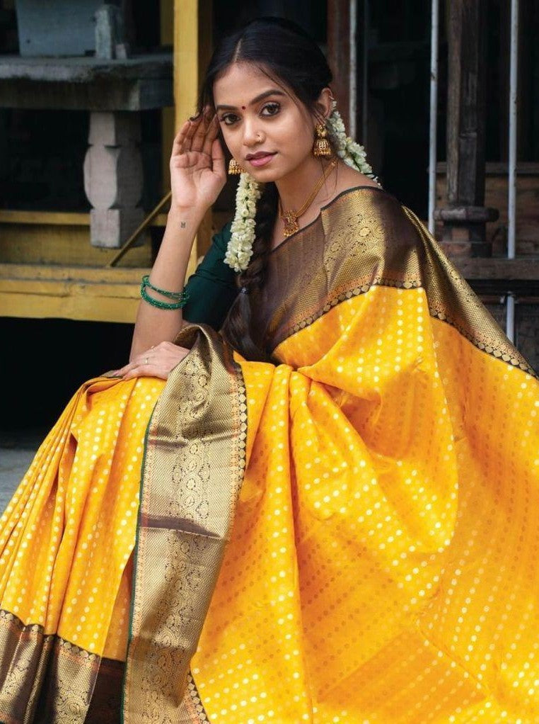 Semi Silk Kanjeevaram Elegant Design Saree