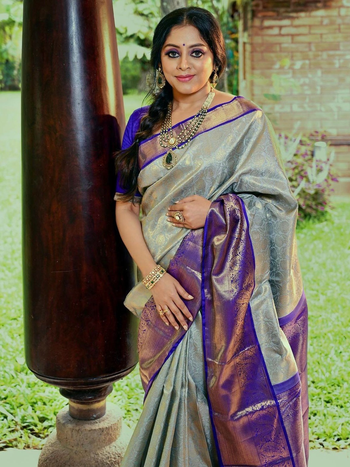 Semi Silk Kanjeevaram Elegant Design Saree