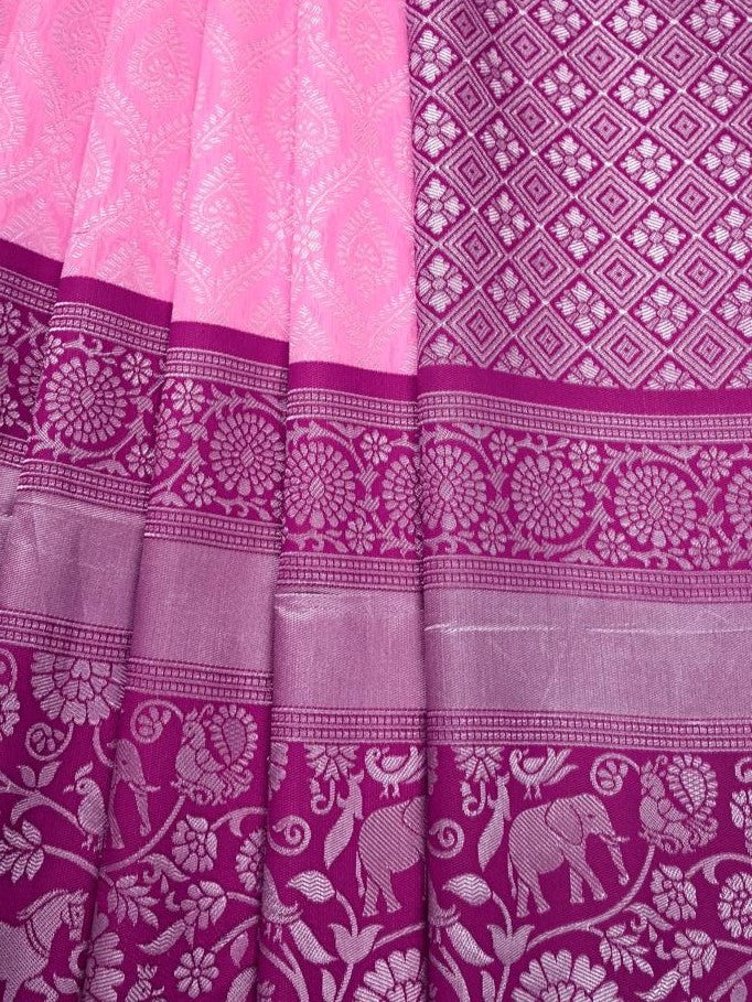 Semi Silk Kanjeevaram Elegant Design Saree