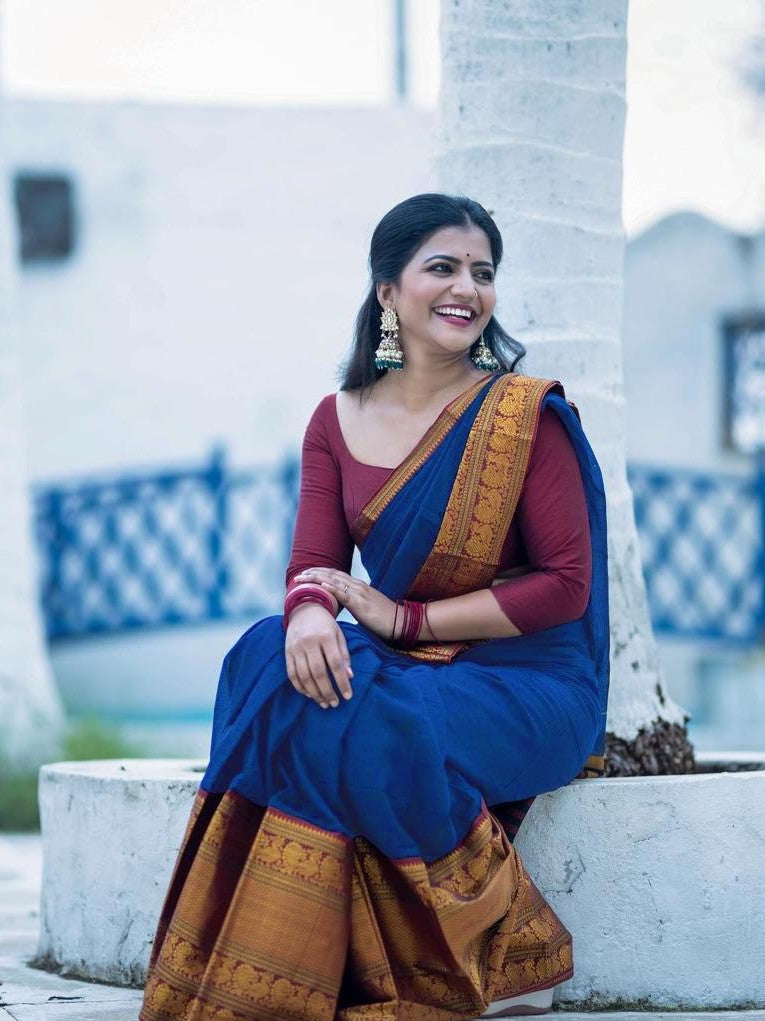 Semi Silk Kanjeevaram Elegant Design Saree