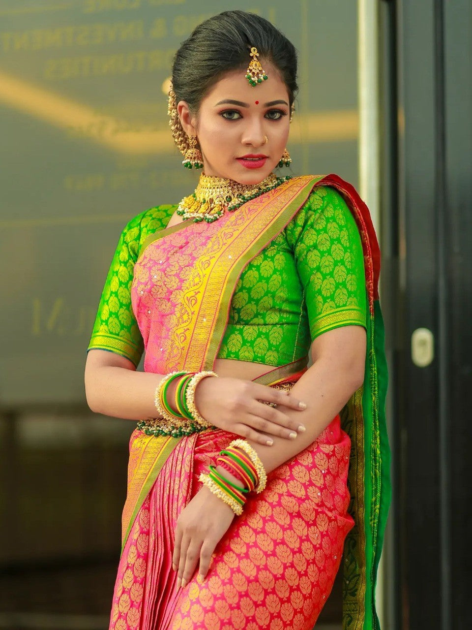 Semi Silk Kanjeevaram Saree in Classical Design