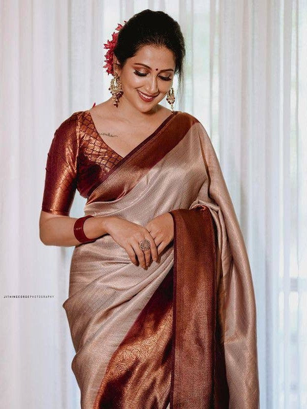 Semi Silk Kanjeevaram Elegant Design Saree