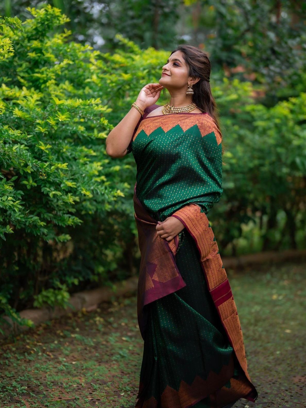 Semi Silk Kanjeevaram Elegant Design Saree