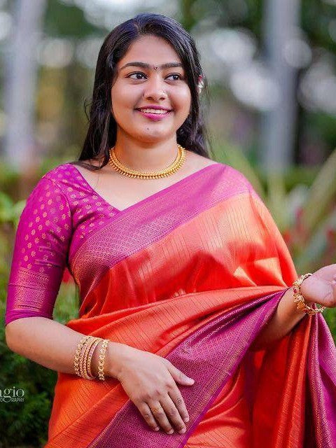 Semi Silk Kanjeevaram Elegant Design Saree