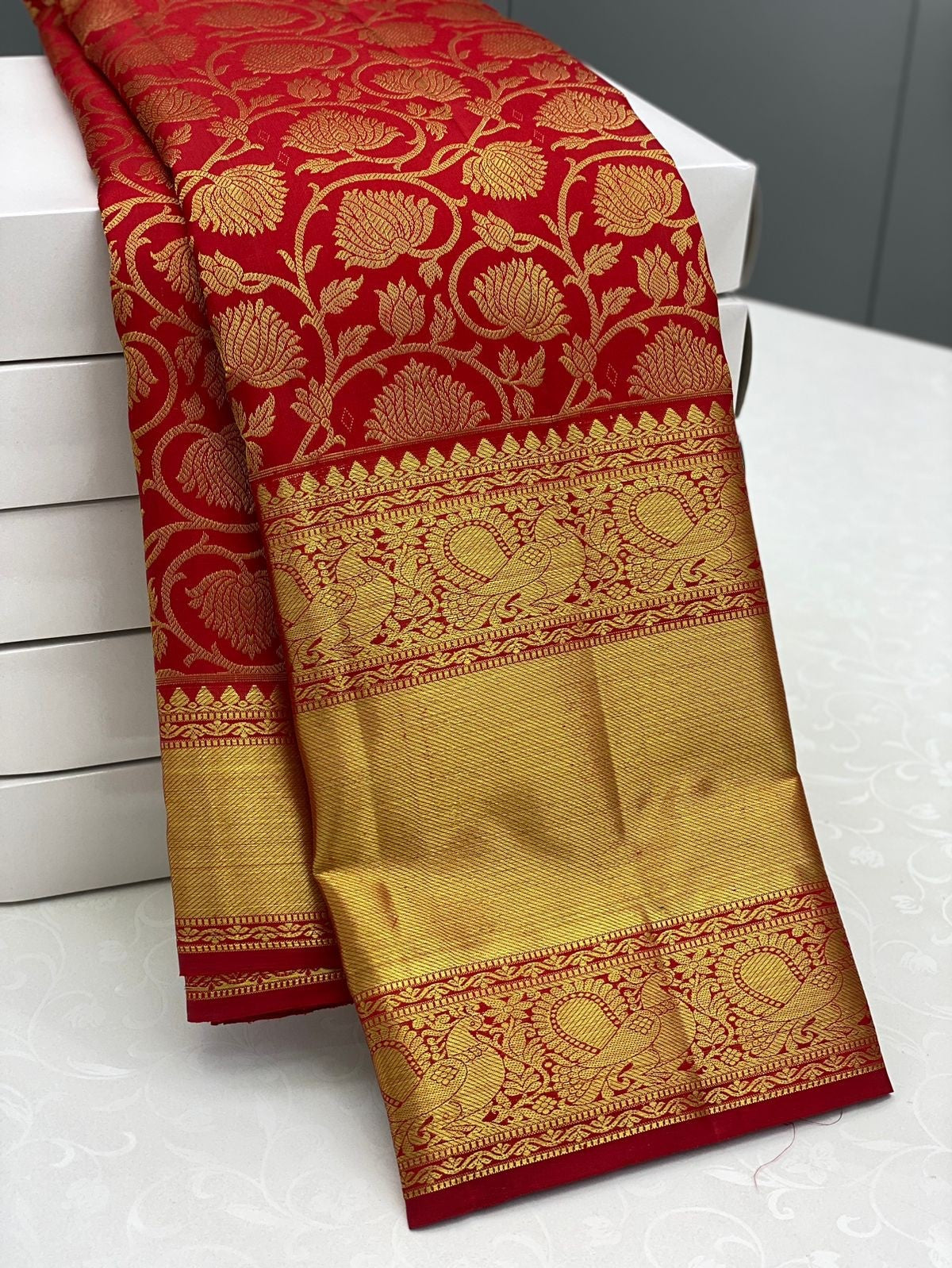 Semi Silk Kanjeevaram Elegant Design Saree