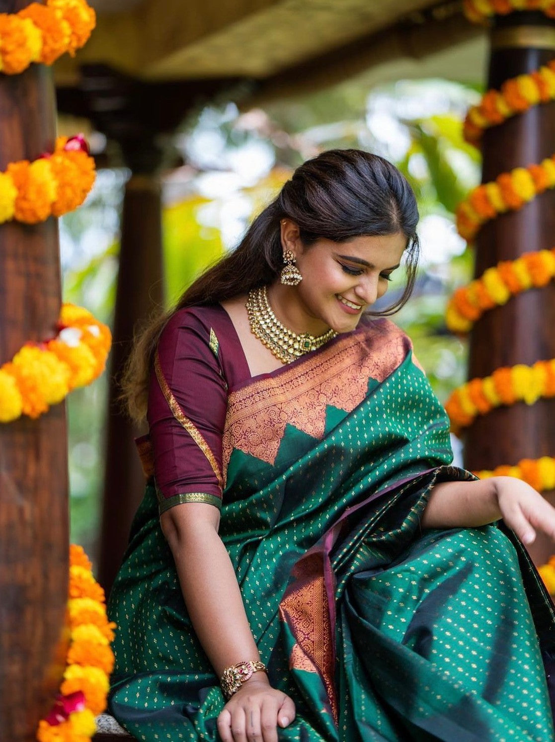 Semi Silk Kanjeevaram Elegant Design Saree
