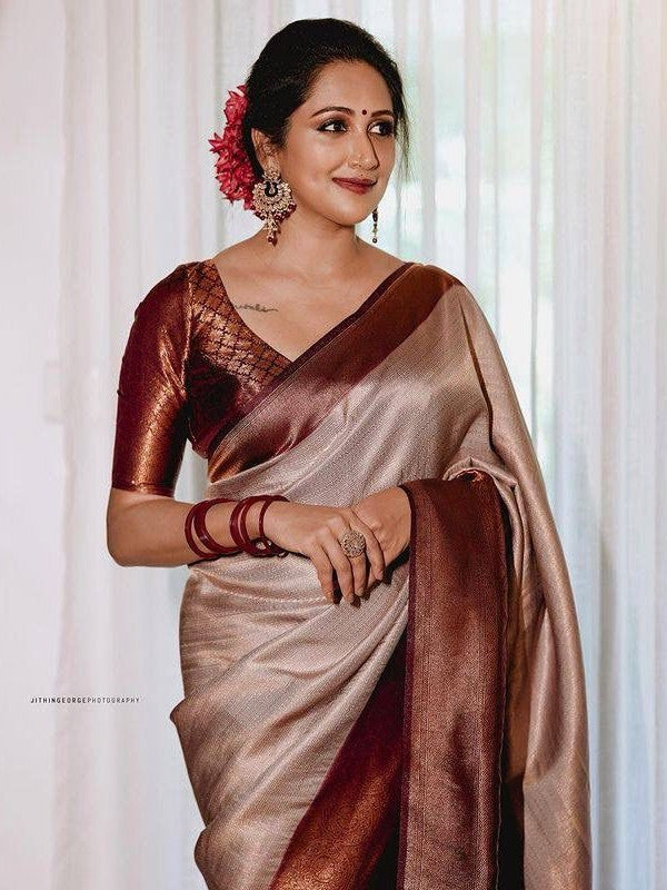 Semi Silk Kanjeevaram Elegant Design Saree