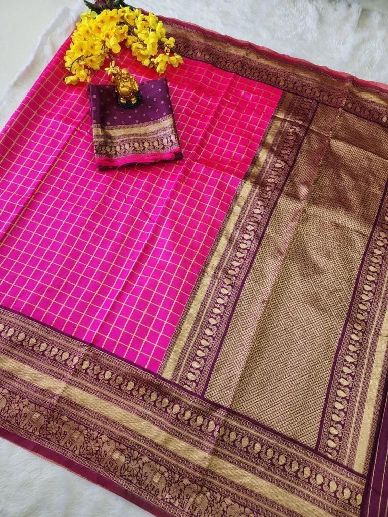Semi Silk Kanjeevaram Elegant Design Saree