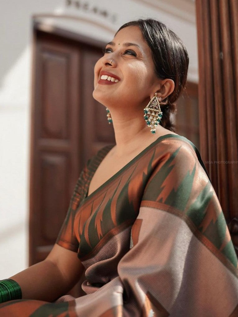 Semi Silk Kanjeevaram Elegant Design Saree