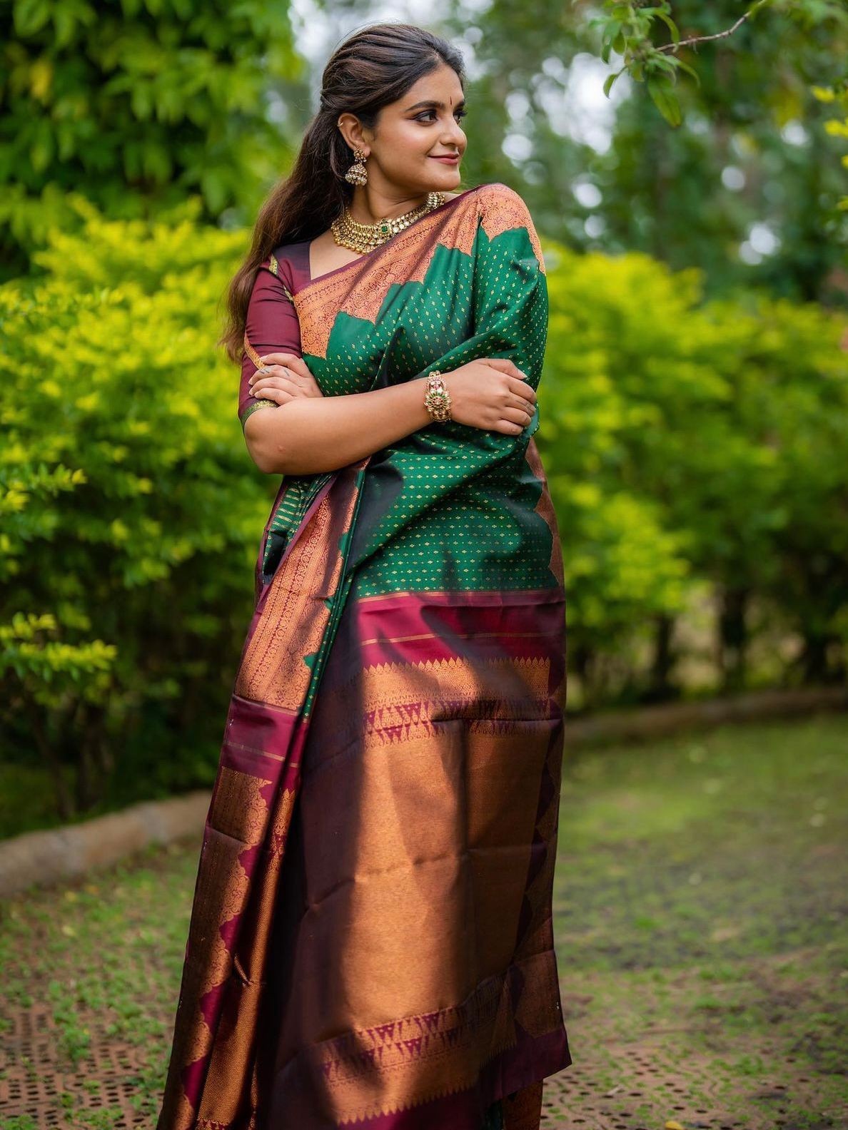 Semi Silk Kanjeevaram Elegant Design Saree