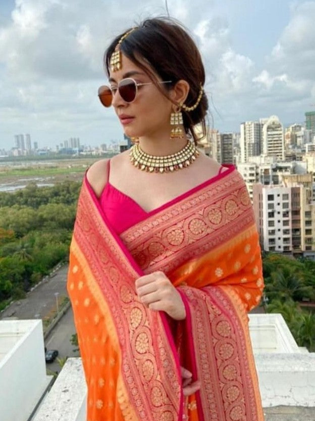 Semi Silk Kanjeevaram Elegant Design Saree