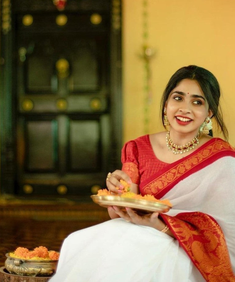 Semi Silk Kanjeevaram Elegant Design Saree