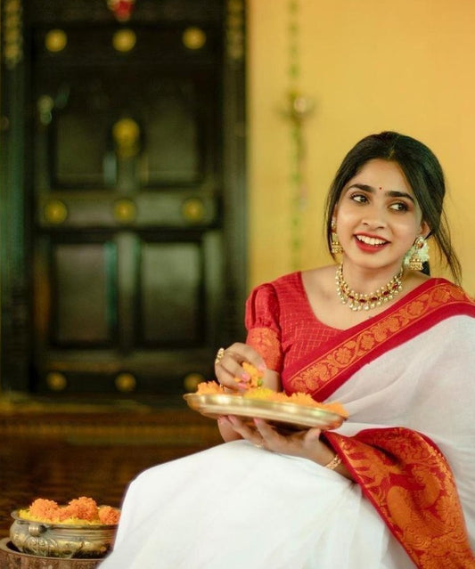 Semi Silk Kanjeevaram Elegant Design Saree