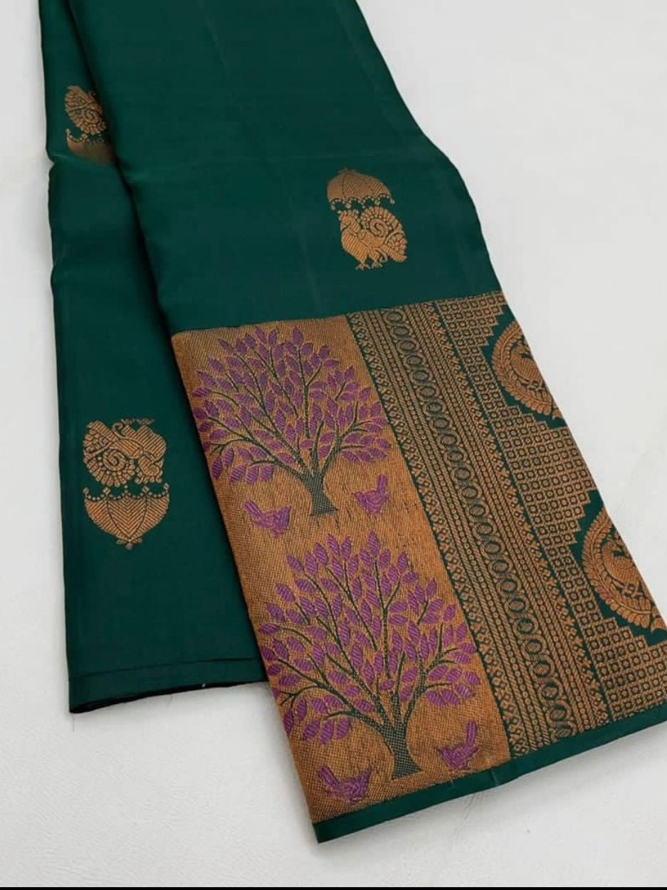 Semi Silk Kanjeevaram Elegant Design Saree