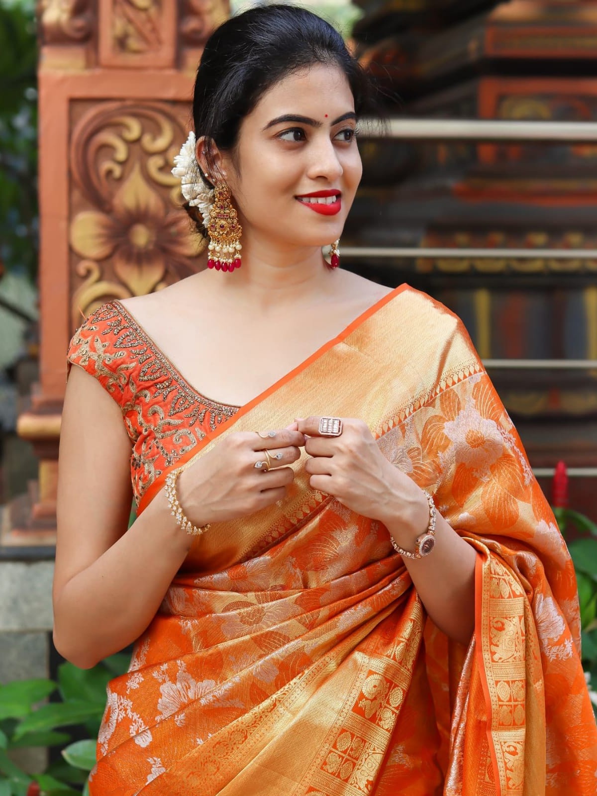 Semi Silk Kanjeevaram Elegant Design Saree