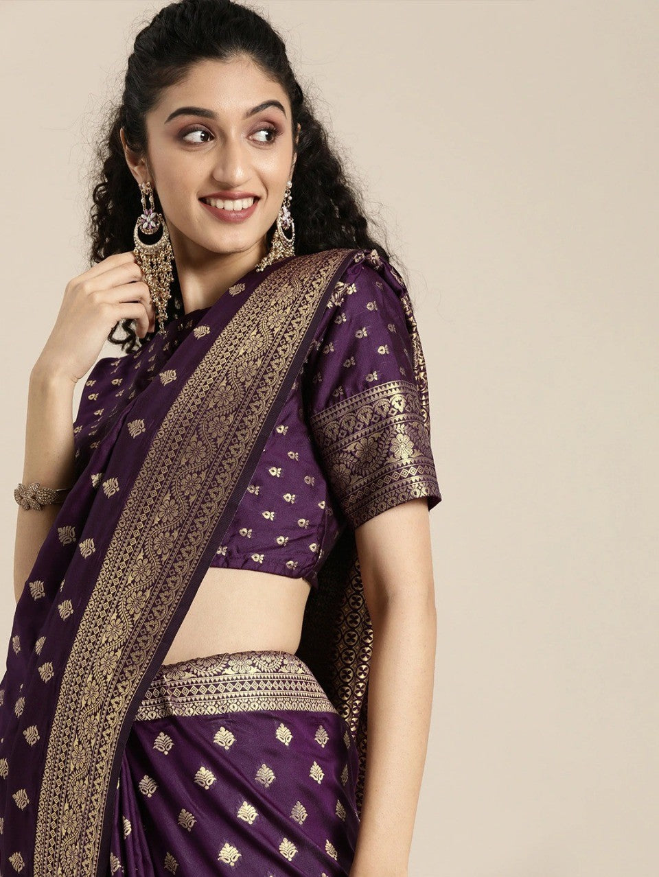 Semi Silk Kanjeevaram Elegant Design Saree