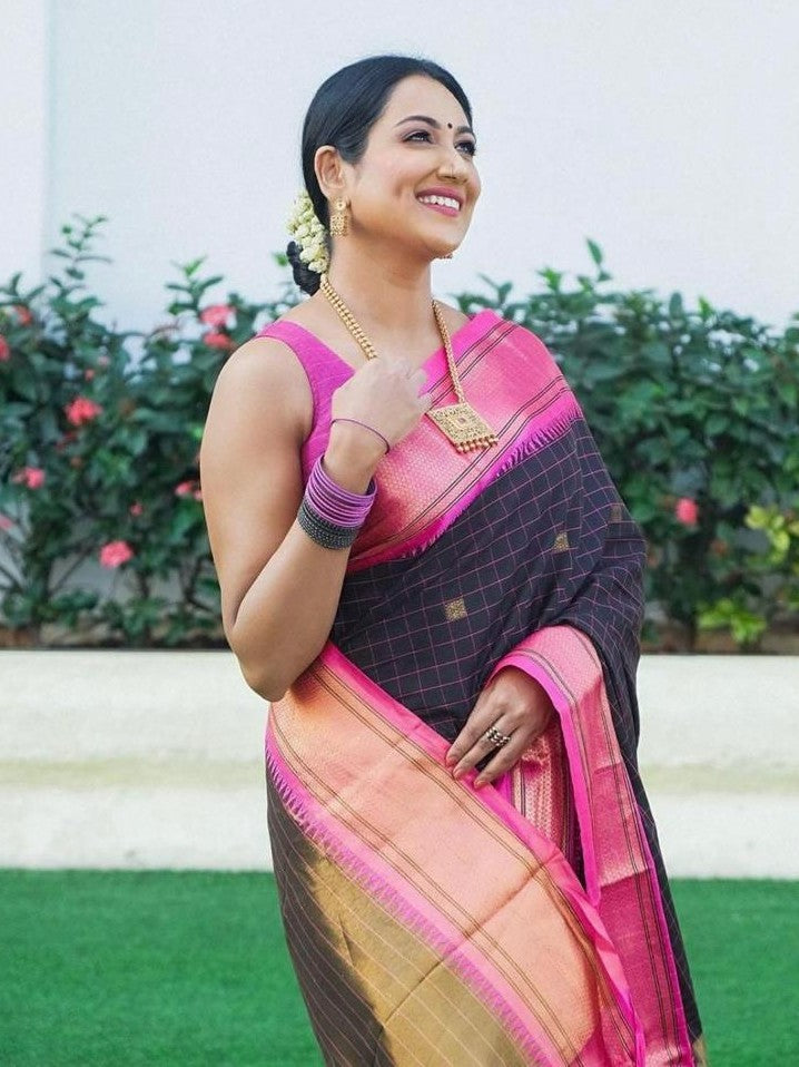 Semi Silk Kanjeevaram Elegant Design Saree