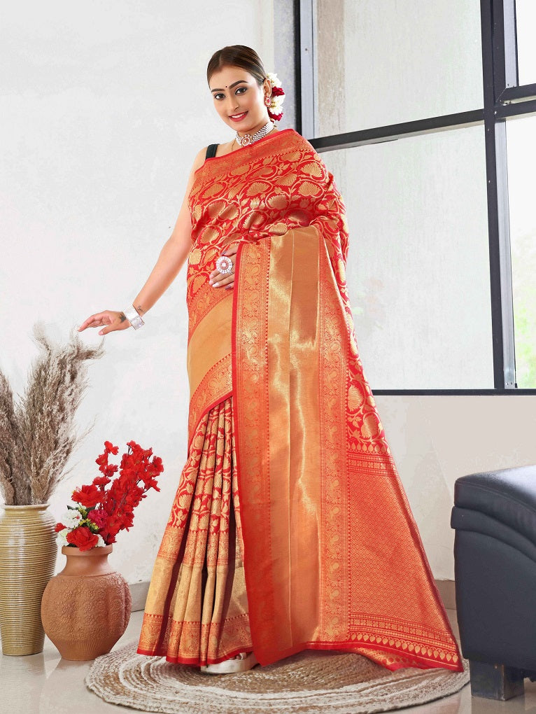 Semi Silk Kanjeevaram Elegant Design Saree