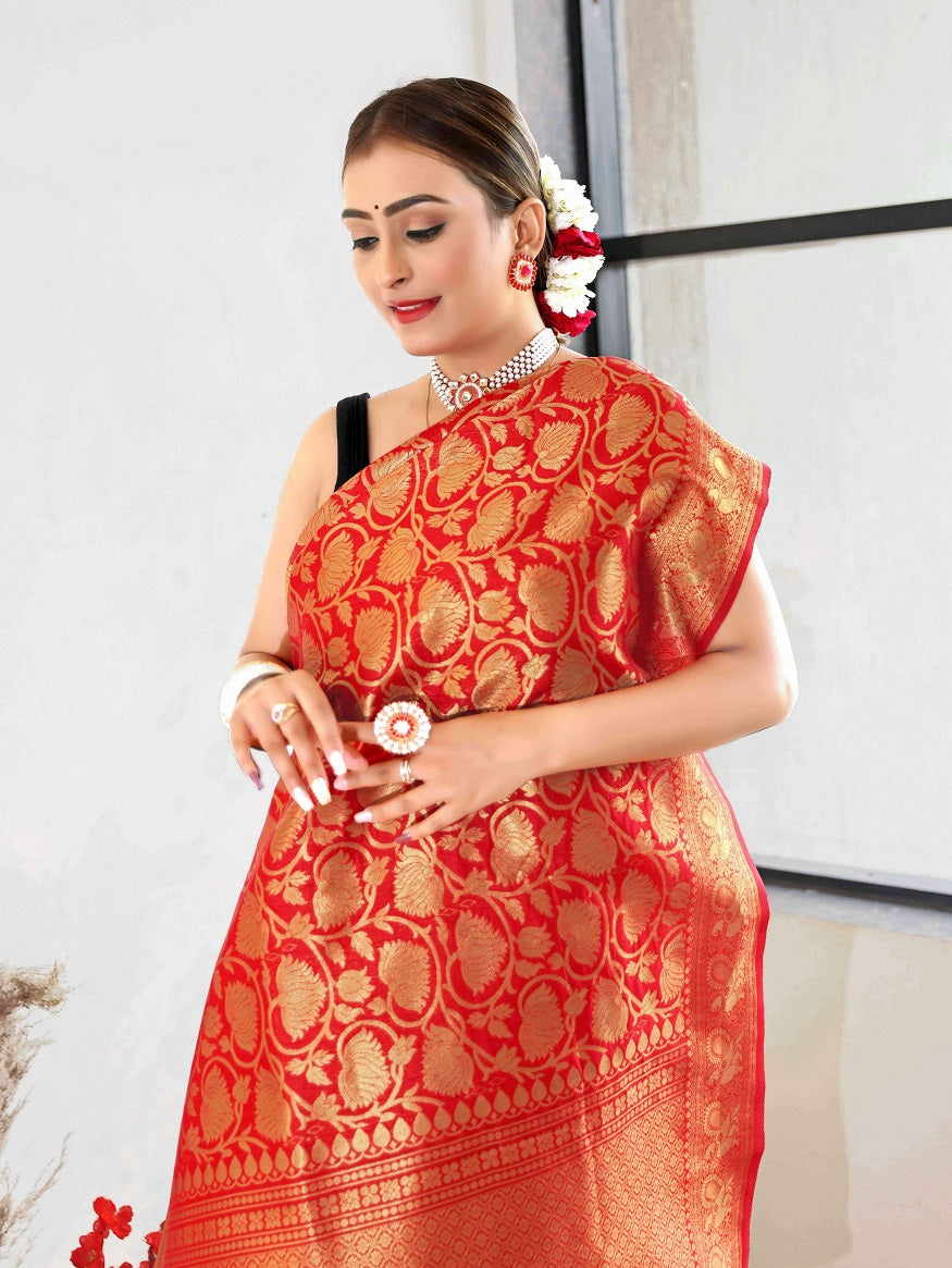 Semi Silk Kanjeevaram Elegant Design Saree