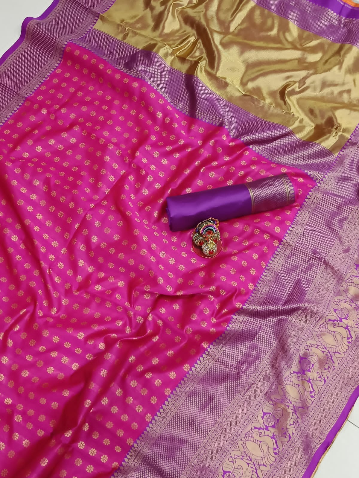 Semi Silk Kanjeevaram Elegant Design Saree
