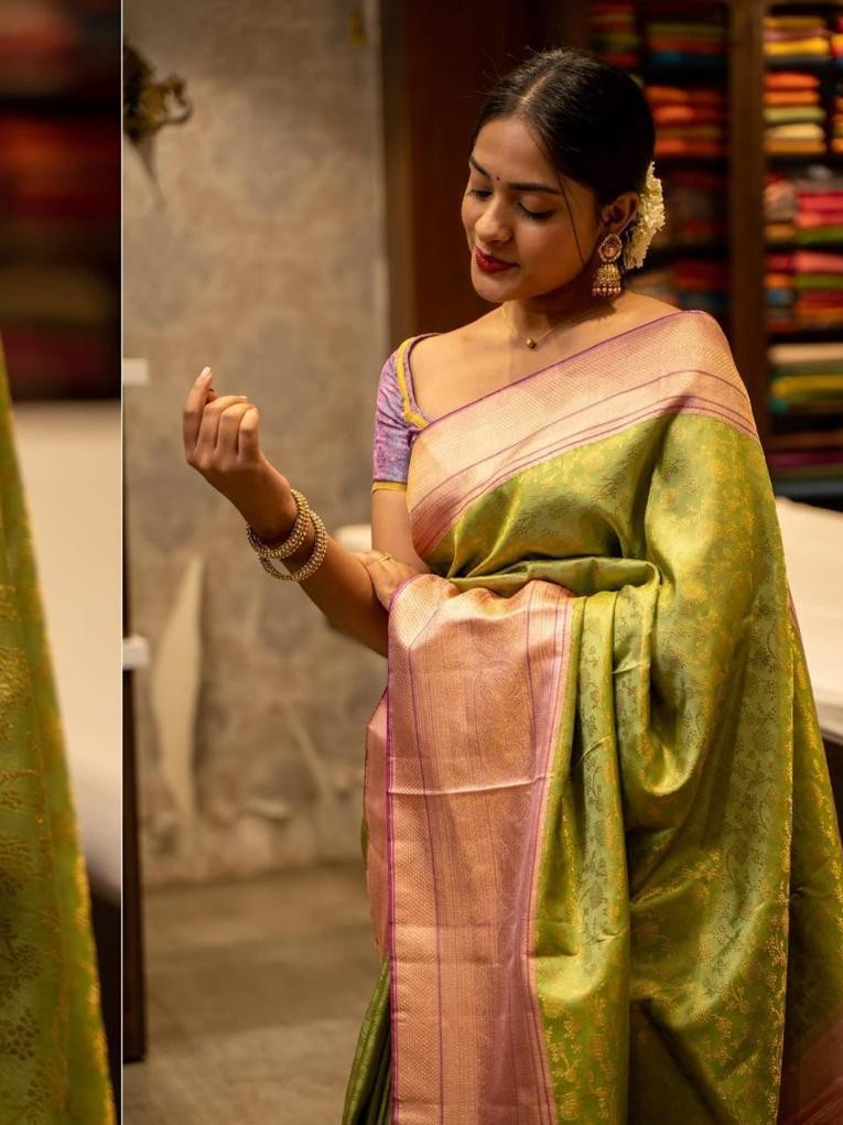 Semi Silk Kanjeevaram Elegant Design Saree
