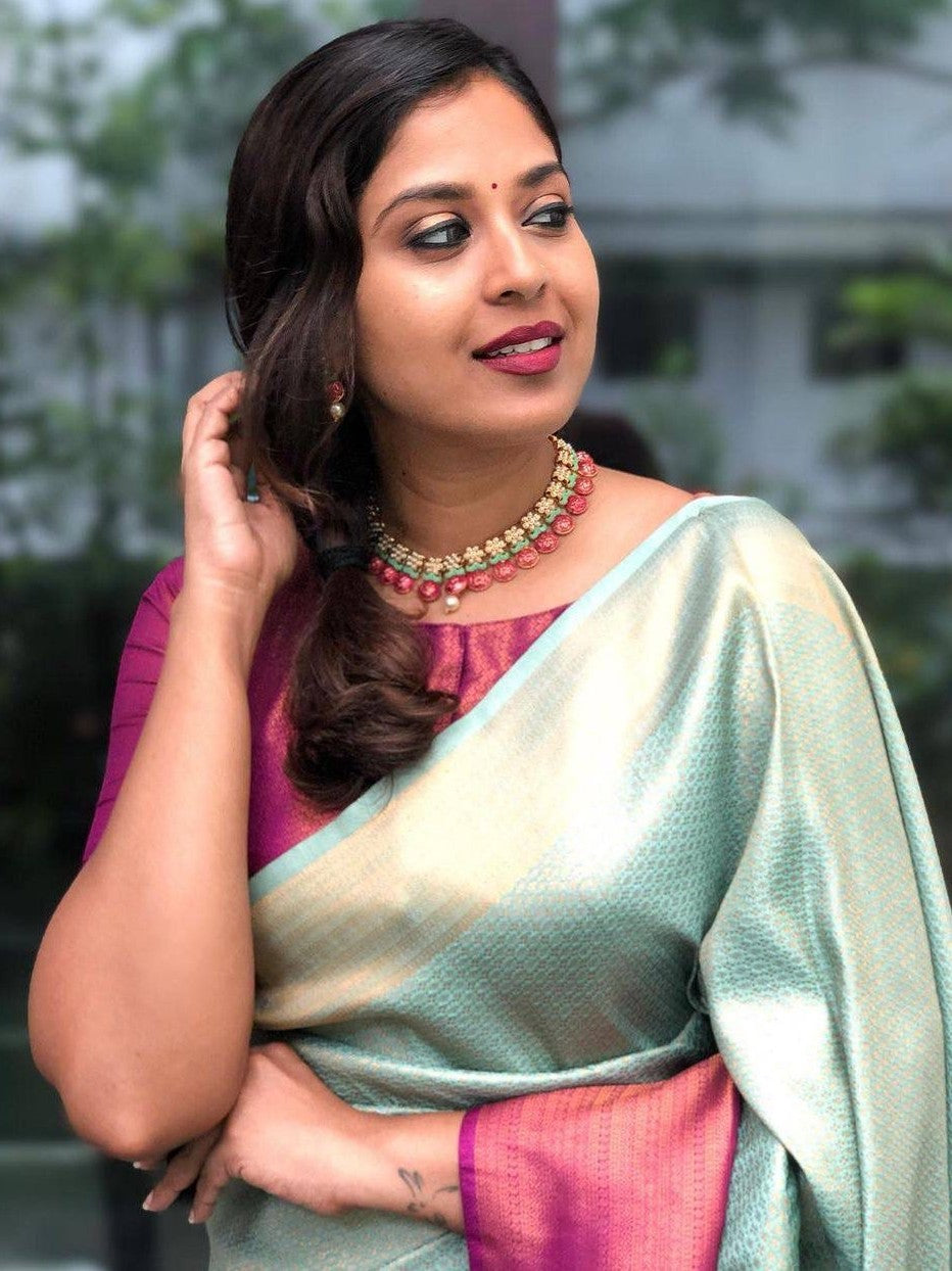 Semi Silk Kanjeevaram Elegant Design Saree