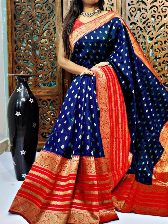 Semi Silk Kanjeevaram Elegant Design Saree
