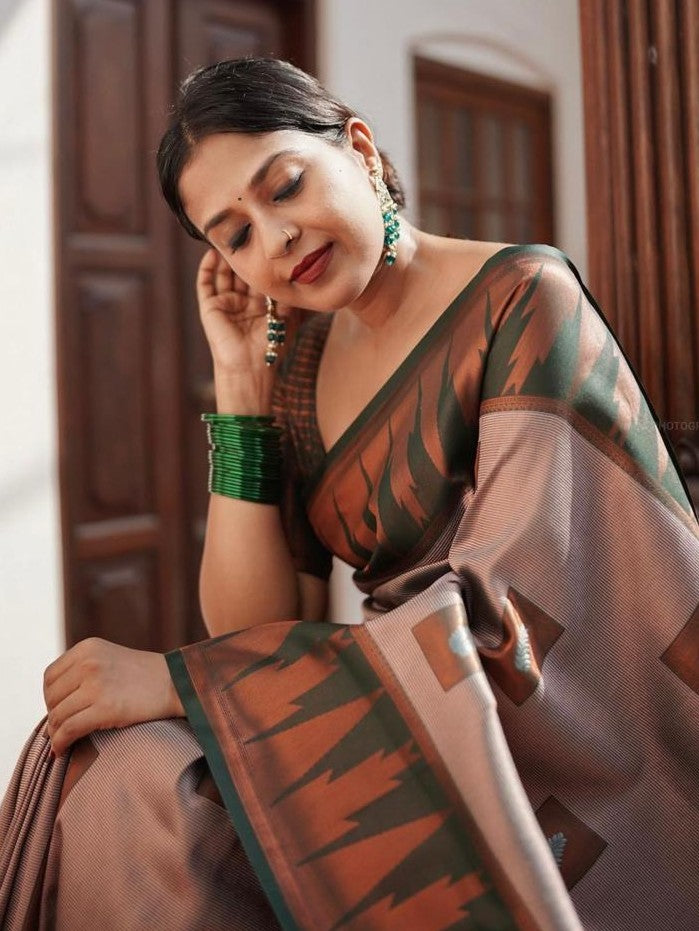 Semi Silk Kanjeevaram Elegant Design Saree