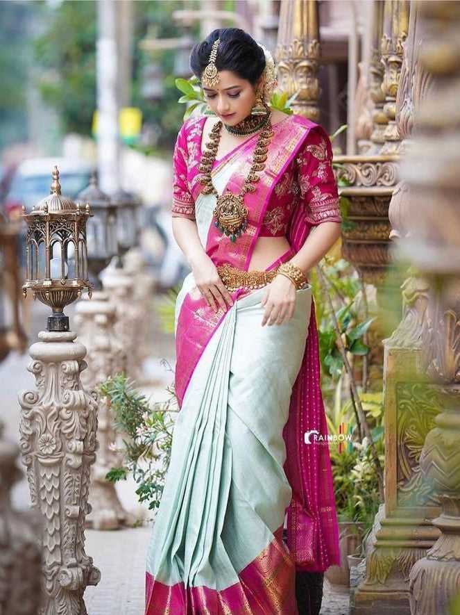 Semi Silk Kanjeevaram Elegant Design Saree