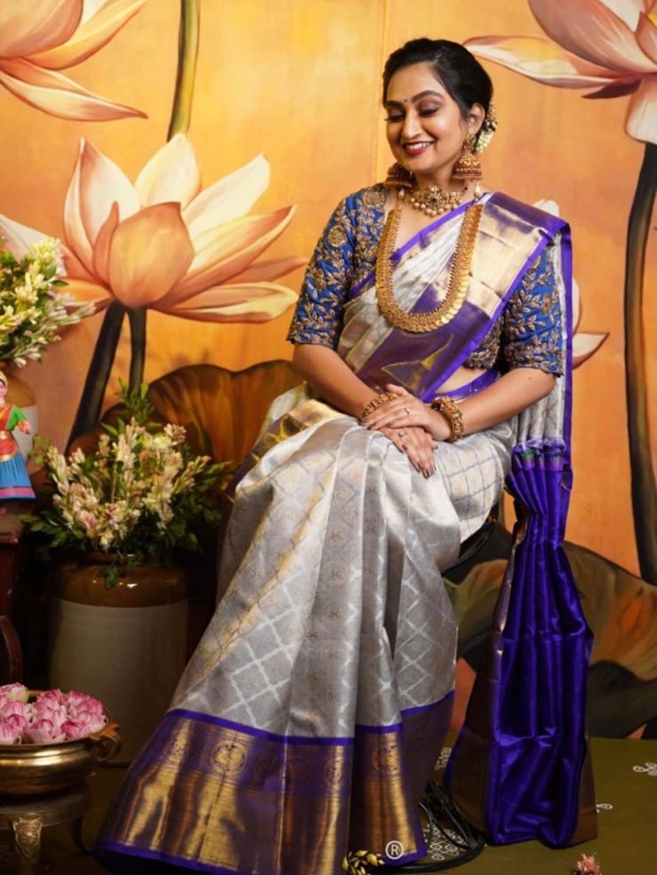 Semi Silk Kanjeevaram Elegant Design Saree