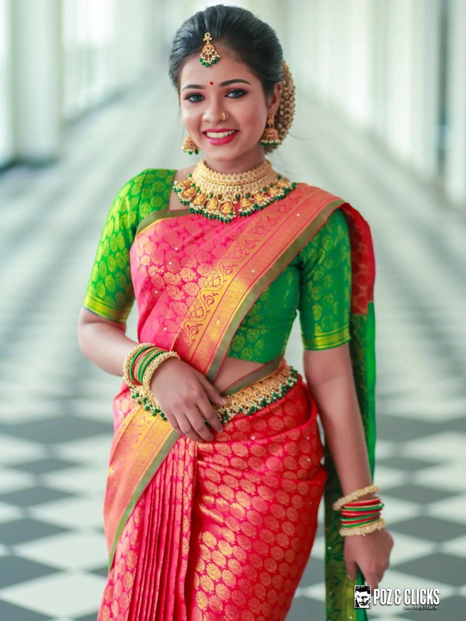 Art Silk Kanjeevaram Saree in Classical Design