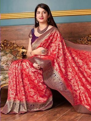 Semi Silk Kanjeevaram Elegant Design Saree
