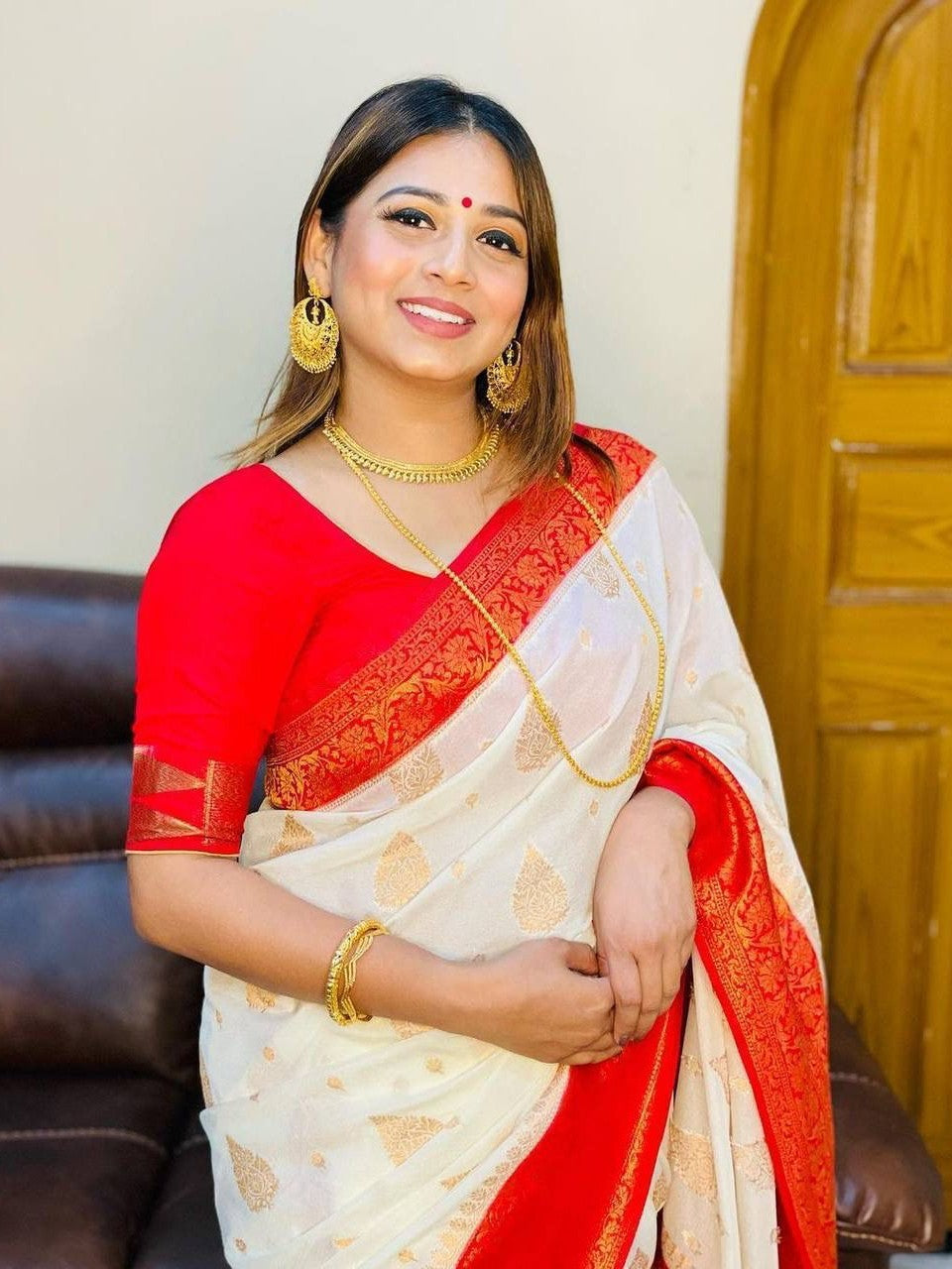 Semi Silk Kanjeevaram Elegant Design Saree