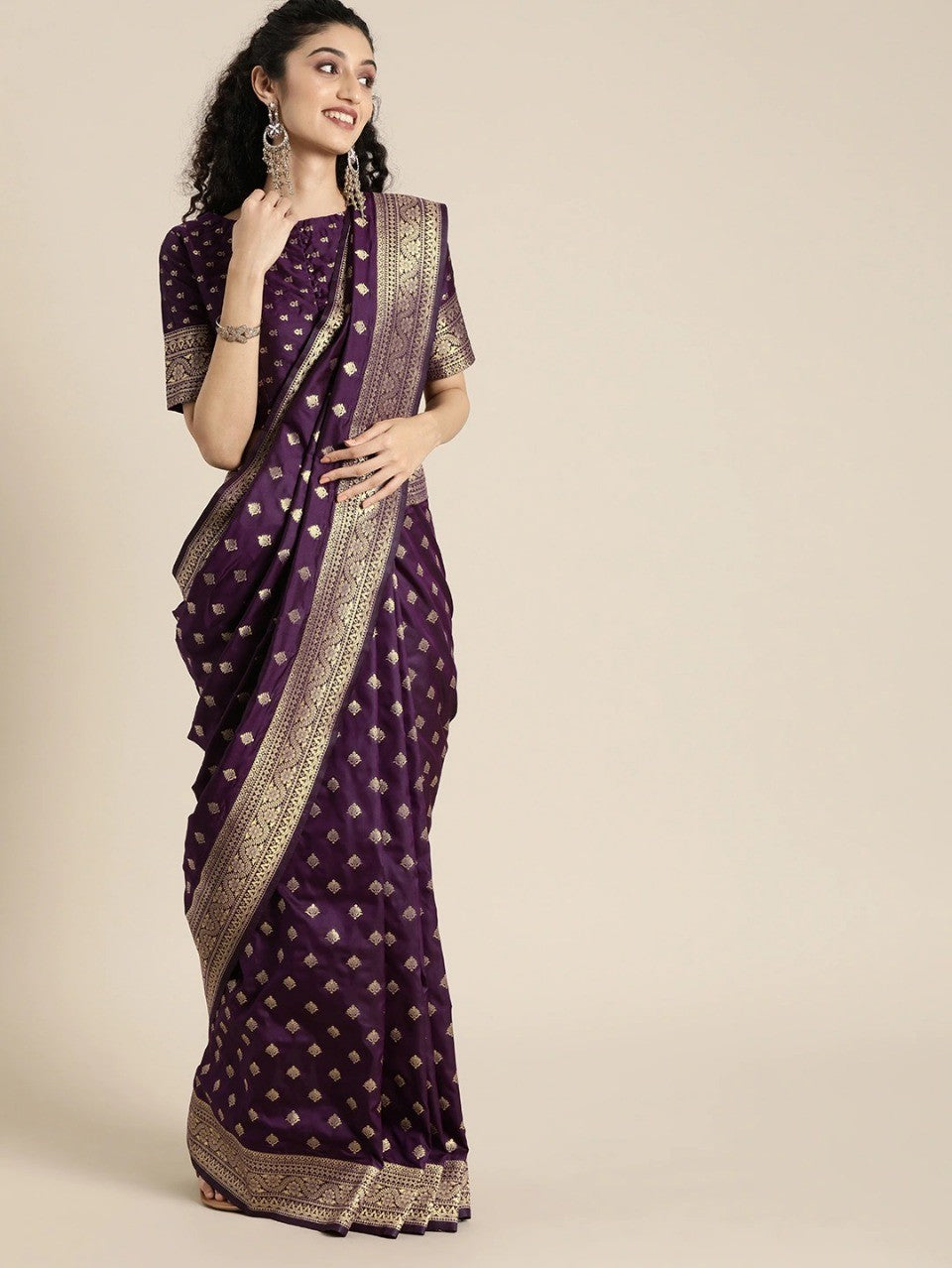 Semi Silk Kanjeevaram Elegant Design Saree