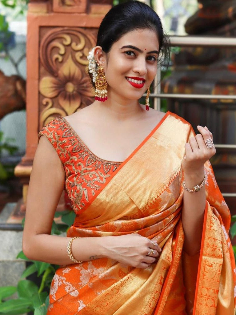 Semi Silk Kanjeevaram Elegant Design Saree