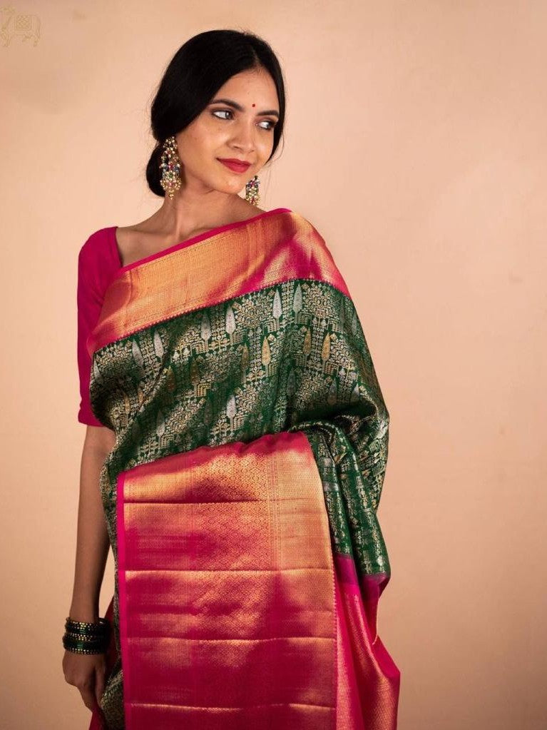 Semi Silk Kanjeevaram Elegant Design Saree