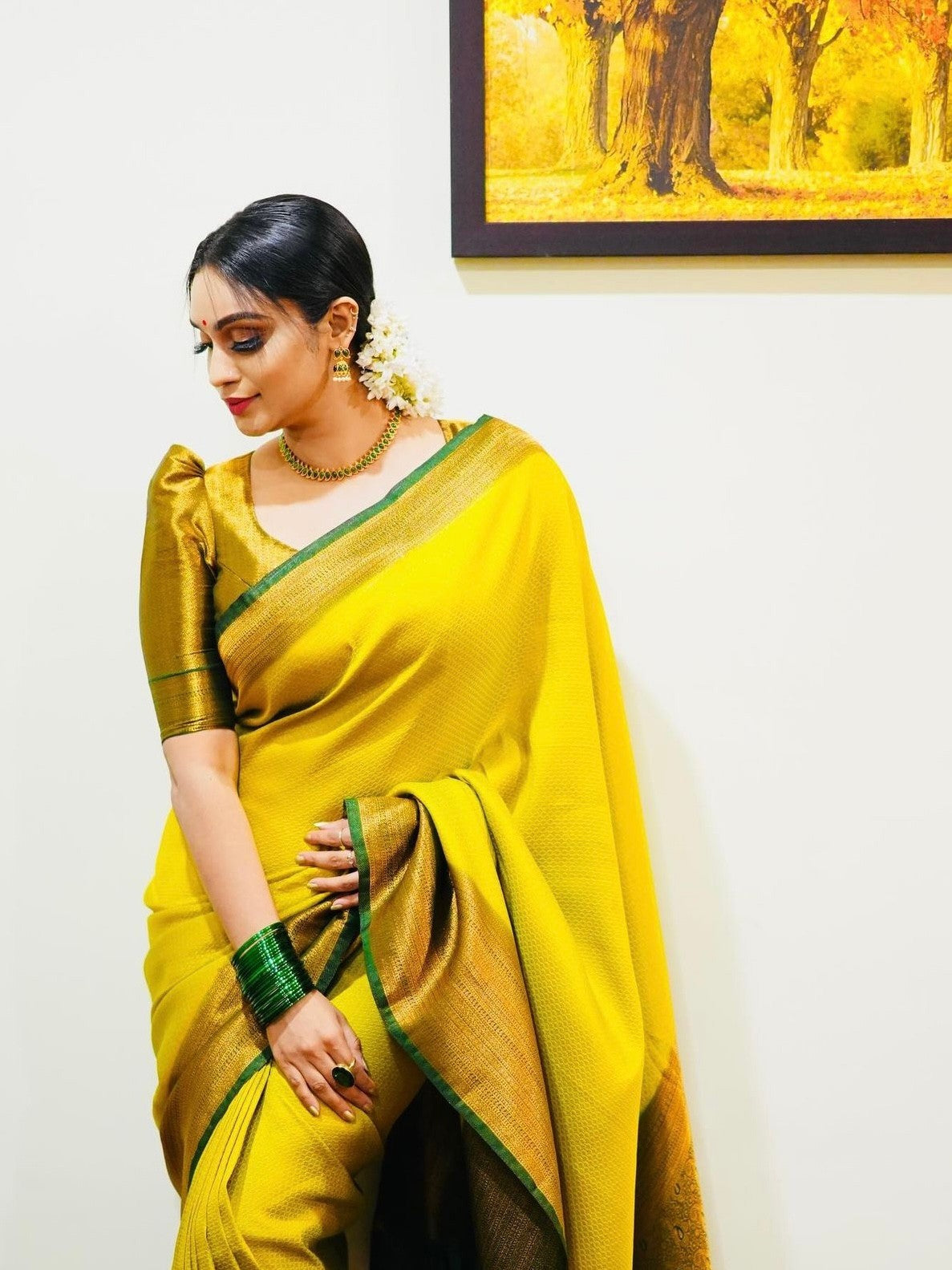 Semi Silk Kanjeevaram Elegant Design Saree