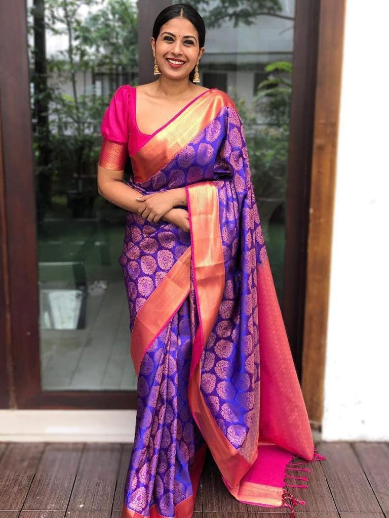 Semi Silk Kanjeevaram Elegant Design Saree