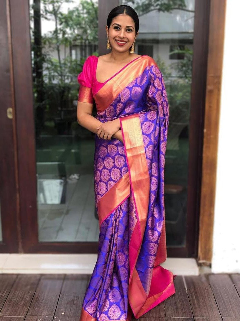 Semi Silk Kanjeevaram Elegant Design Saree