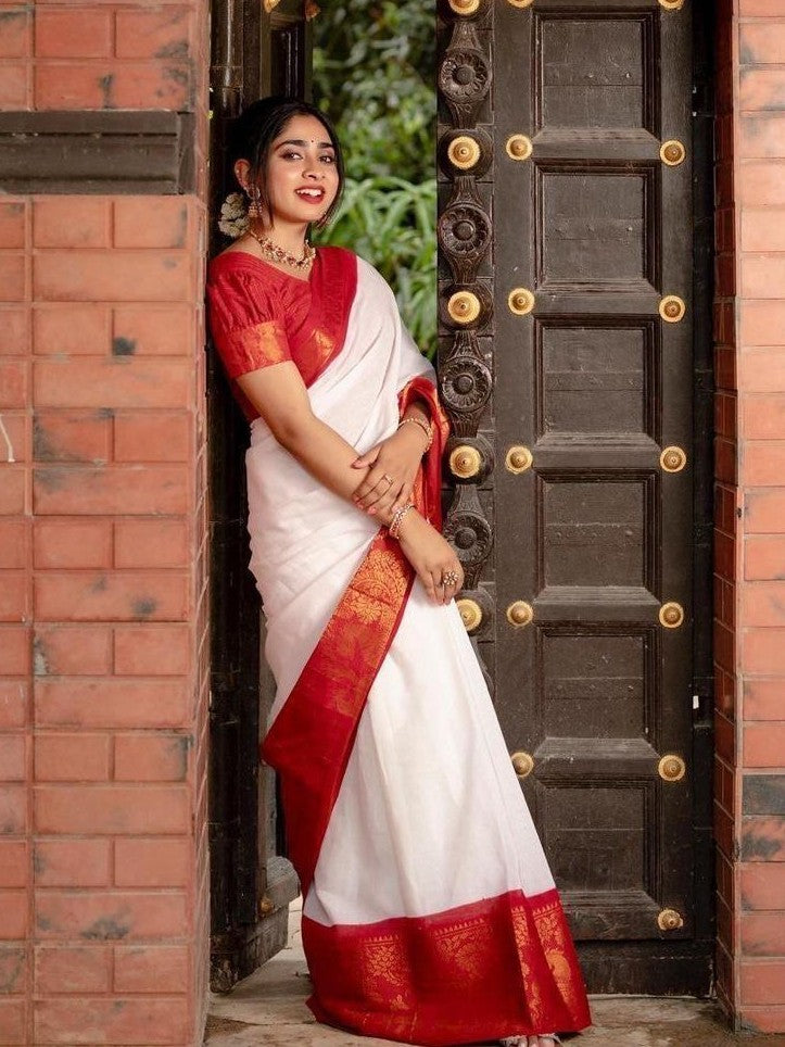 Semi Silk Kanjeevaram Elegant Design Saree