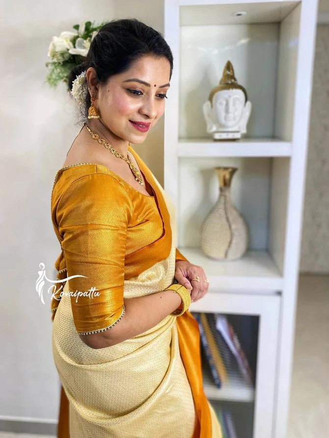 Semi Silk Kanjeevaram Elegant Design Saree