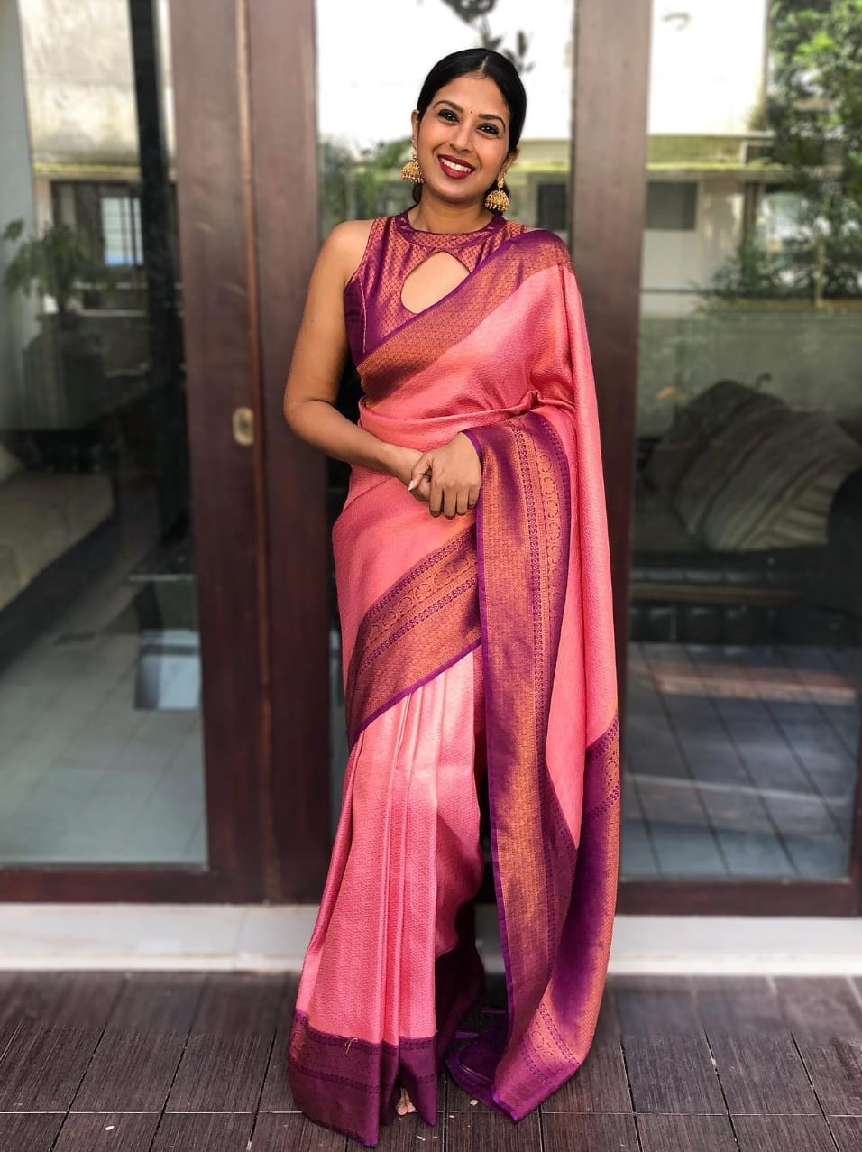 Semi Silk Kanjeevaram Elegant Design Saree