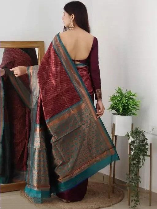 Semi Silk Kanjeevaram Elegant Design Saree