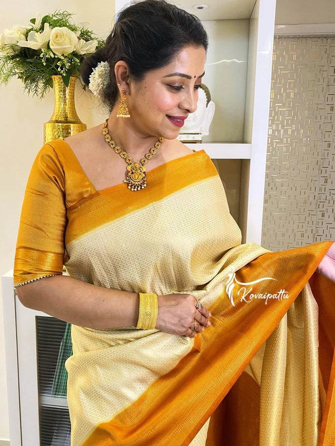 Semi Silk Kanjeevaram Elegant Design Saree