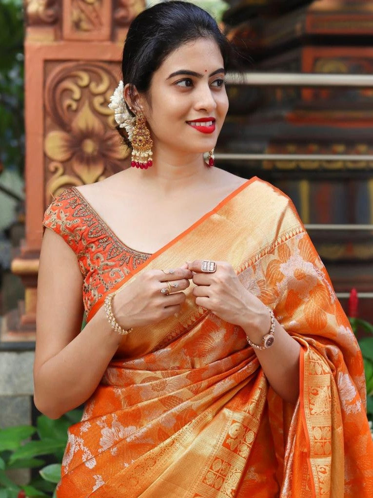Semi Silk Kanjeevaram Elegant Design Saree