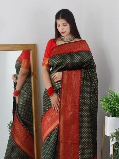 Semi Silk Kanjeevaram Elegant Design Saree