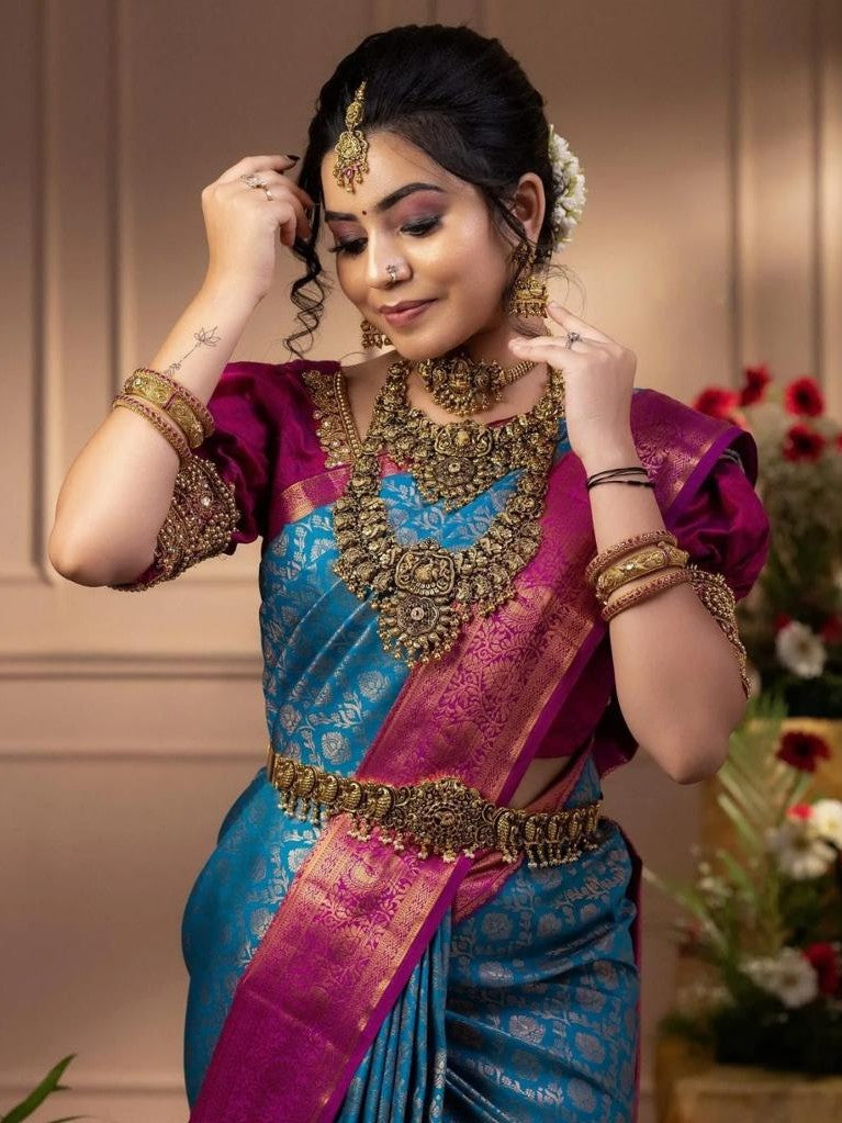 Semi Silk Kanjeevaram Elegant Design Saree